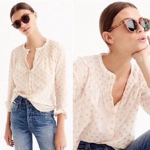 J crew starry stars sheer gold blouse